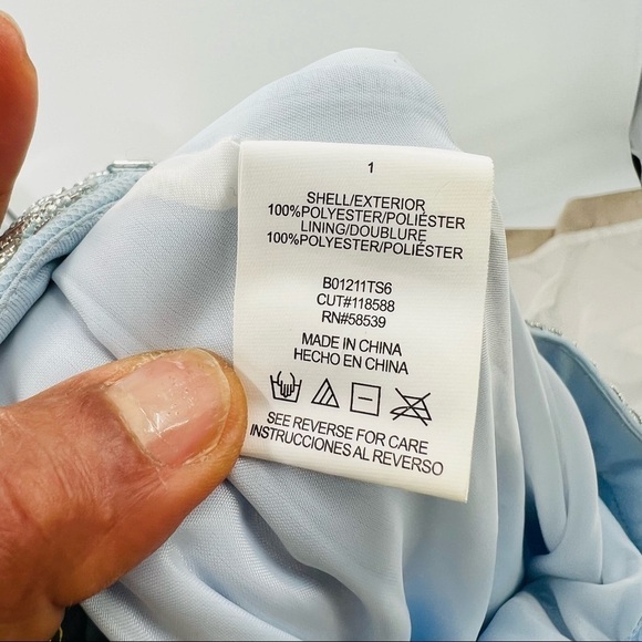 Say Yes to the Prom blue chiffon skirt maxi beaded detail size 1 - Picture 11 of 11